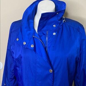 Karl Lagerfeld royal blue zip front Anorak hooded rain jacket coat ❤️